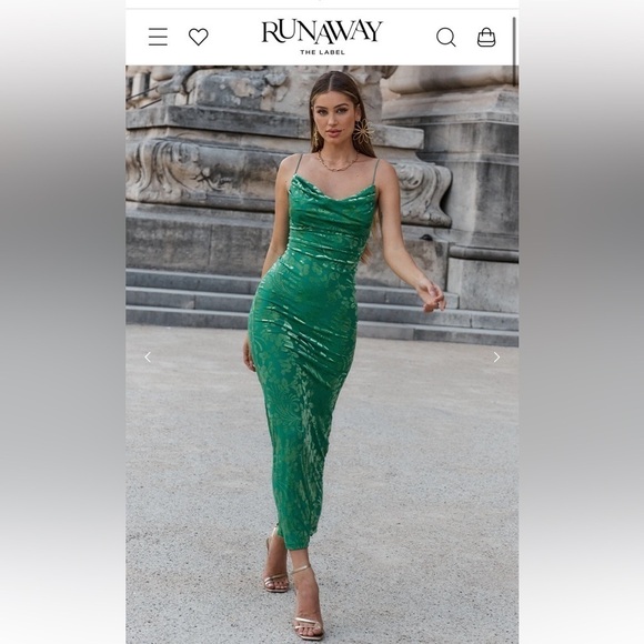 RUNAWAY Pretoria Maxi Dress Emerald Size Small- NWOT- Sold Out Online - Picture 7 of 10
